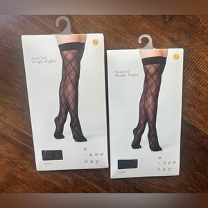 A New Day Black Crisscross Thigh-Highs